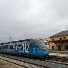 Tren de hidrógeno en pruebas en la estación de Soria en una imagen de archivo.