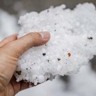 Restos de una tormenta con pedrisco en la provincia esta primavera.