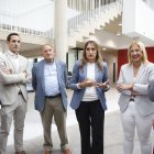 Rocío Lucas durante su visita al centro de FP Pico Frentes.