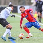 Juancho en un lance del juego en el partido en Castañares ante el Burgos Promesas.