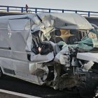 Estado en que quedó la furgoneta.