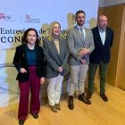 Blanco (segundo dcha) en la jornada 'Conexión Hostelería: Entrevistas Express' en Soria.