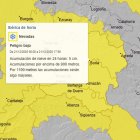 Aviso amarillo de la Aemet para este domingo en Soria y zonas adyacentes.