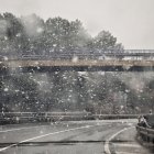 Salida de Soria hacia Golmayo en la mañana de este domingo.