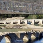 Puente del ferrocarril en Soria, puente en Langa y puente romano de Vinuesa.