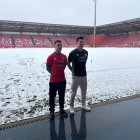 Escardó e Iván Martínez en el nevado campo de Los Pajaritos.