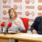 Amor Pérez, de CCOO,  y Pablo Soria, de UGT.