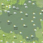 Mapa con la previsión del tiempo de la Aemet para el sábado 14 en Soria.