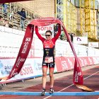 Marina Muñoz como ganadora del Duatlón de Soria.