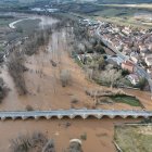 Imágenes aéreas de la crecida del Duero en Soria.