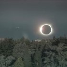 Recreación del eclipse de agosto en la campaña publicitaria del Ayuntamiento de Soria.