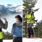 Un grupo de excursionistas avanza con raquetas de nieve durante una ruta guiada en el punto de nieve de Santa Inés, uno de los planes de invierno más populares de Soria