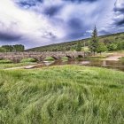 El puente de Salduero, con sus característicos arcos sobre el Duero, se integra en el paisaje de pinares que destaca National Geographic