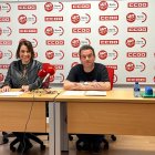 María Enciso y Juan Manuel Peña, responsables provinciales de CCOO y UGT.