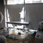 Interior de la barbería afectada por el negocio.