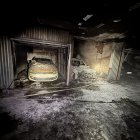 Parte de los vehículos afectados por el incendio en el garaje.