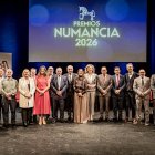 Foto de familia de los Premios Numancia 2026 entregados en el Palacio de la Audiencia.reportaje gráfico.