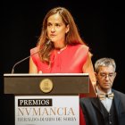 La presidenta de Edigrup, Adriana Ulibarri, en su intervención en la gala de entrega de los Premios Numancia 2026.