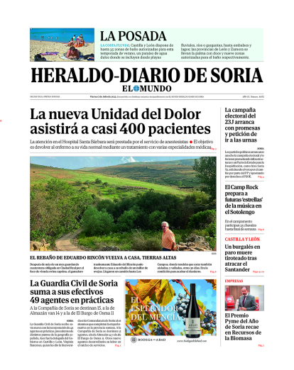 Portada de Heraldo-Diario de Soria del 7 de julio de 2023.
