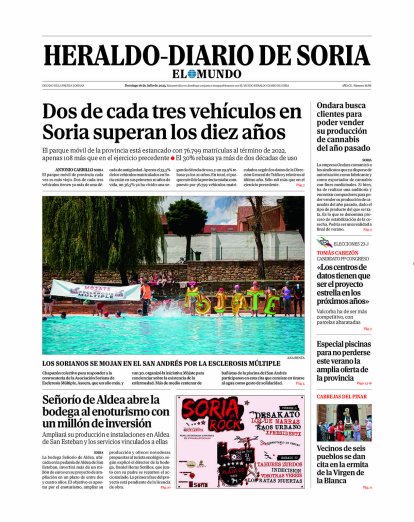 Portada de Heraldo-Diario de Soria del 16 de julio de 2023