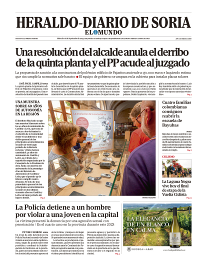 Portada de Heraldo-Diario de Soria de 6 de septiembre de 2023