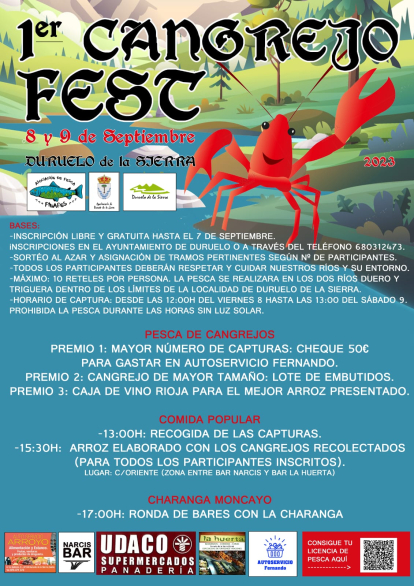 Cartel del primer Cangrejo Fest de Duruelo de la Sierra (Soria).