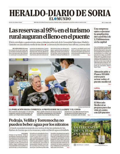 Portada de Heraldo-Diario de Soria de 11 de octubre de 2023.