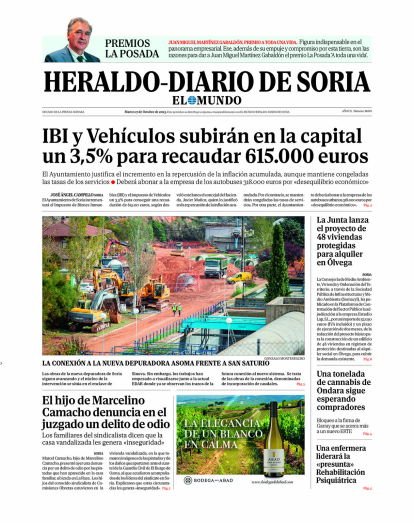 Portada de Heraldo-Diario de Soria del 17 de octubre de 2023