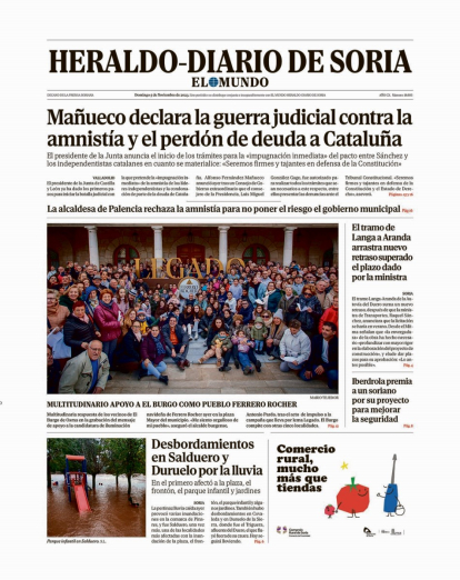 Portada de Heraldo-Diario de Soria de 5 de noviembre de 2023.