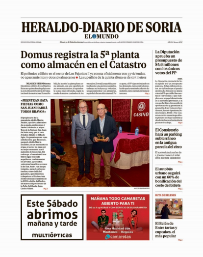 Portada de Heraldo-Diario de Soria de 30 de diciembre de 2023