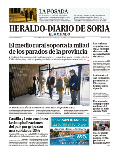 Portada de Heraldo-Diario de Soria de 12 de enero de 2024