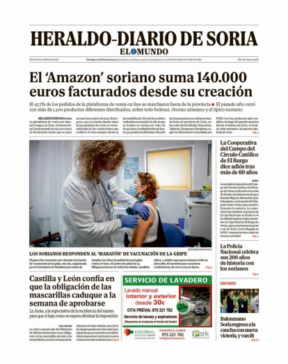Portada de Heraldo-Diario de Soria de 14 de enero de 2024