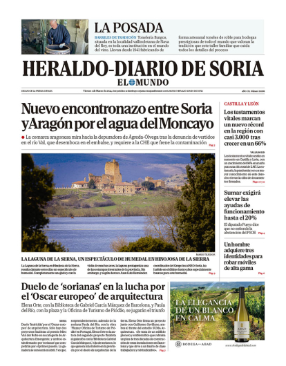 Portada de Heraldo Diario de Soria del 1 de marzo de 2024.