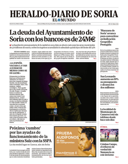 Portada de Heraldo Diario de Soria del 7 de marzo de 2024