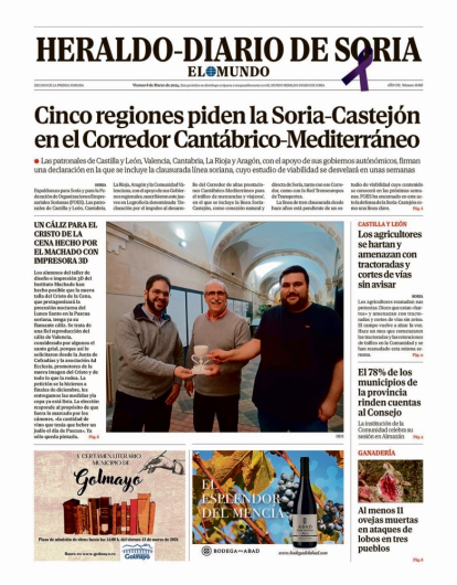 Portada de Heraldo-Diario de Soria de 8 de marzo de 2024.