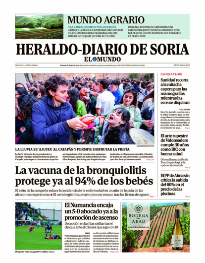 Portada de Heraldo-Diario de Soria de 6 de mayo de 2024.