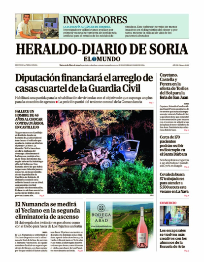 Portada de Heraldo-Diario de Soria de 21 de mayo de 2024.