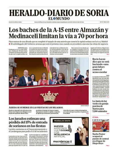 Portada de Heraldo Diario de Soria del 30 de mayo de 2024