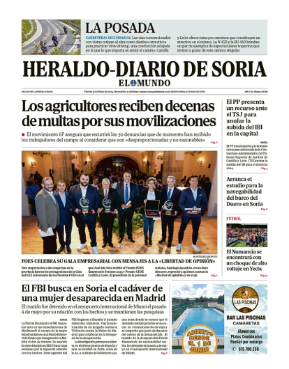 Portada de Heraldo-Diario de Soria de 31 de mayo de 2024.