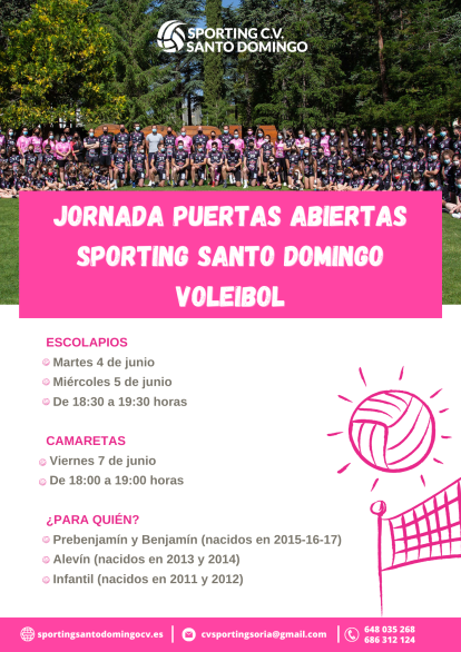 Cartel de las jornadas de puertas abiertas del C.V. Sporting Santo Domingo.