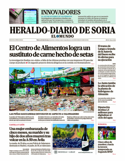 Portada de Heraldo Diario de Soria del 4 de junio de 2024.