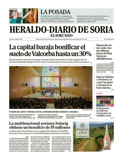 Portada de Heraldo Diario de Soria del 7 de junio de 2024.