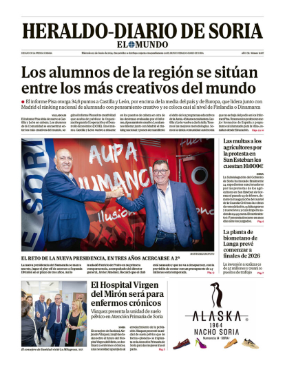 Portada de Heraldo-Diario de Soria de 19 de junio de 2024.