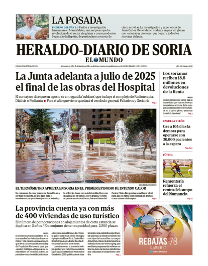 Portada de Heraldo Diario de Soria del 5 de julio de 2024.