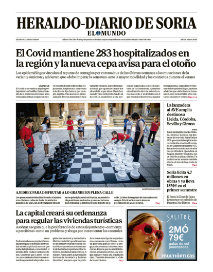 Portada de Heraldo-Diario de Soria del sábado 6 de julio de 2024.