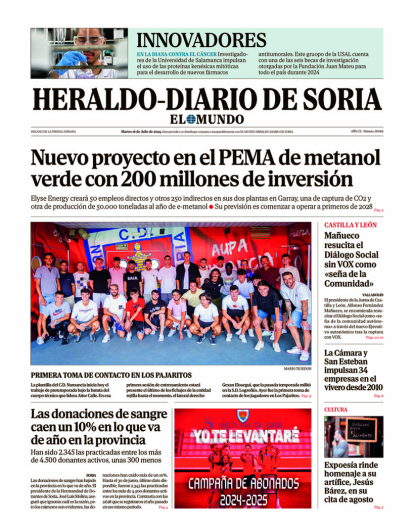 Introduzca texto aquí

Portada de Heraldo Diario de Soria del 16 de julio de 2024