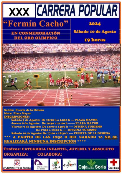 Cartel de la XXX Carrera Popular Fermín Cacho que se celebra este sábado.