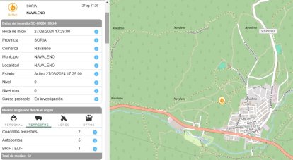 Detalle de la información del incendio.