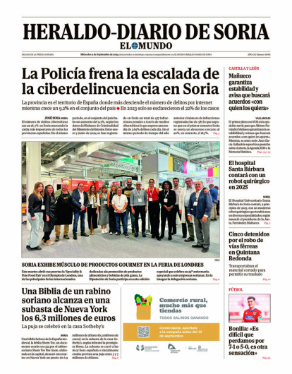 Portada de Heraldo-Diario de Soria de 11 de septiembre de 2024