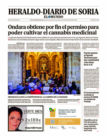 Portada de Heraldo-Diario de Soria de 12 de septiembre de 2024.